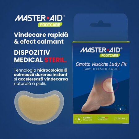 Plasturi hidrocoloidali sterili pentru basici Lady Fit Foot Care Master-Aid, 6 bucati, Pietrasanta Pharma 743933