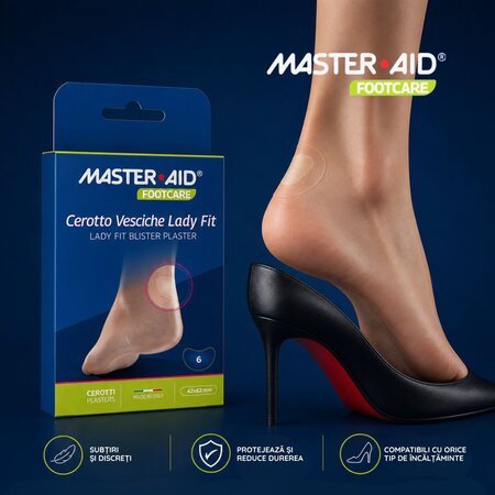 Plasturi hidrocoloidali sterili pentru basici Lady Fit Foot Care Master-Aid, 6 bucati, Pietrasanta Pharma 743935