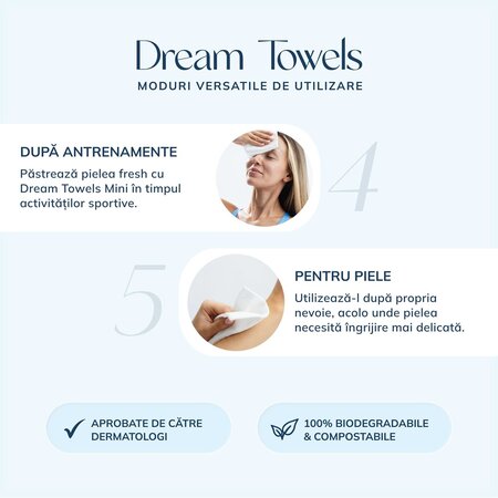 Prosoape faciale de unica folosinta Mini Dream Towels, 10 bucati, Clo Skin 732574