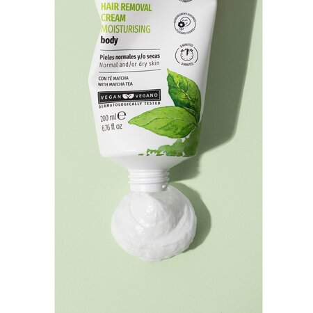 Crema depilatoare cu matcha pentru piele normala, 200 ml, Body Natur 733092
