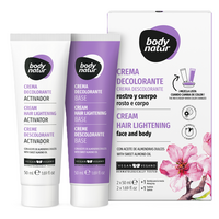Crema decoloranta cu ulei de migdale pentru parul facial si corporal, 2x50 ml, Body Natur