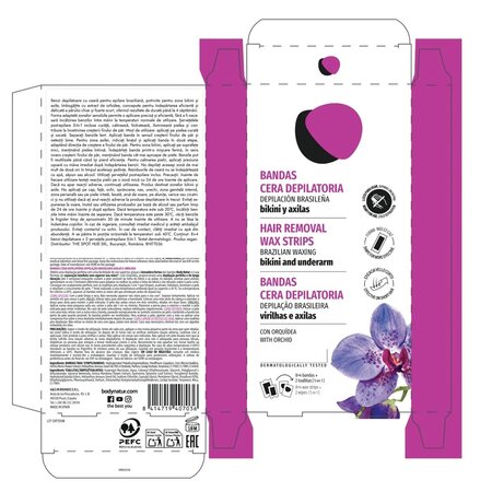 Benzi depilatoare cu extract de orhidee, 12 bucati, Body Natur 733287
