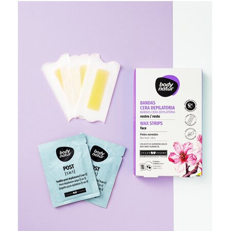 Benzi depilatoare cu ulei de migdale pentru parul facial, 12 bucati, Body Natur 733296