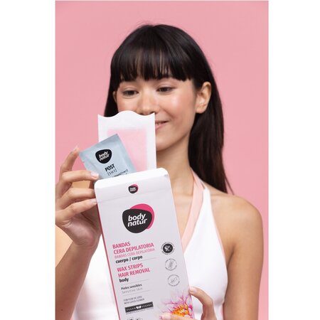 Benzi depilatoare cu floare de lotus pentru piele sensibila, 16 bucati, Body Natur 733330