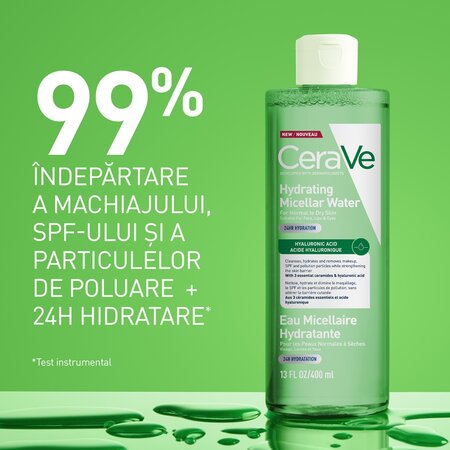 Apa micelara hidratanta pentru ten normal si uscat, 400 ml, CeraVe 733862