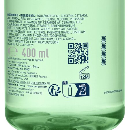 Apa micelara hidratanta pentru ten normal si uscat, 400 ml, CeraVe 733860