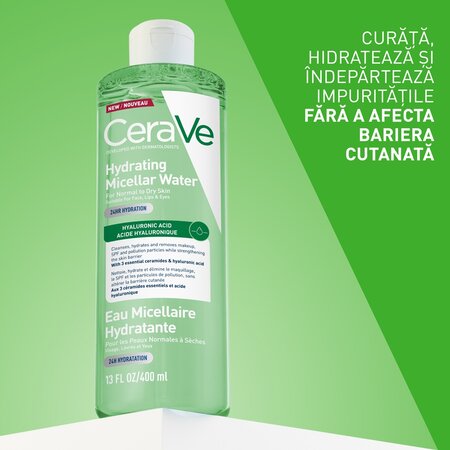 Apa micelara hidratanta pentru ten normal si uscat, 400 ml, CeraVe 733863