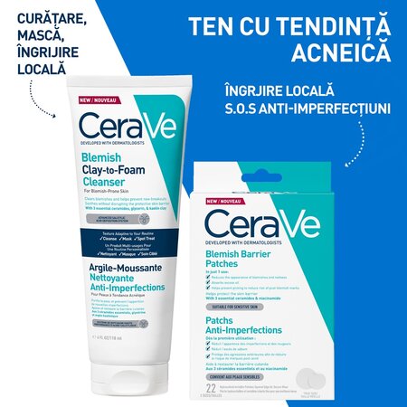 Gel de curatare cu argila anti-imperfectiuni Clay-to-Foam, 118 ml, CeraVe 733922