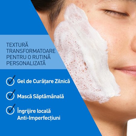 Gel de curatare cu argila anti-imperfectiuni Clay-to-Foam, 118 ml, CeraVe 733918