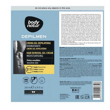 Gel depilator hidratant pentru barbati Depilmen, 200 ml, Body Natur 733513