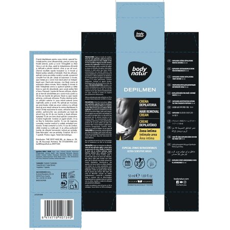 Crema depilatoare pentru zona intima masculina Depilmen, 50 ml, Body Natur 733542