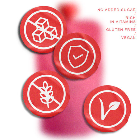 Piure pasteurizat cu mere, zmeura, capsuni si sfecla rosie Root Power Mix, 180 g, Nutrino Lab 755982