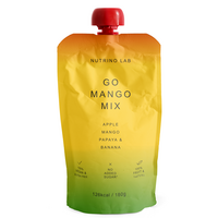 Piure pasteurizat cu mere, mango, papaya si banane Go Mango Mix, 180 g, Nutrino Lab
