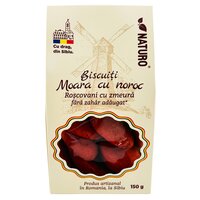 Biscuiti cu ciocolata alba si zmeura Roscovani Moara cu noroc, 150 g, Naturo