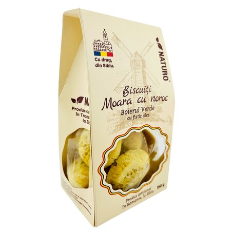 Biscuiti cu fistic Boierul Verde Moara cu noroc, 150 g, Naturo 735410