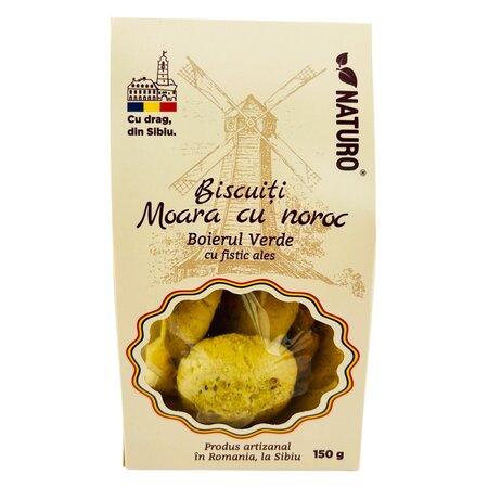 Biscuiti cu fistic Boierul Verde Moara cu noroc, 150 g, Naturo