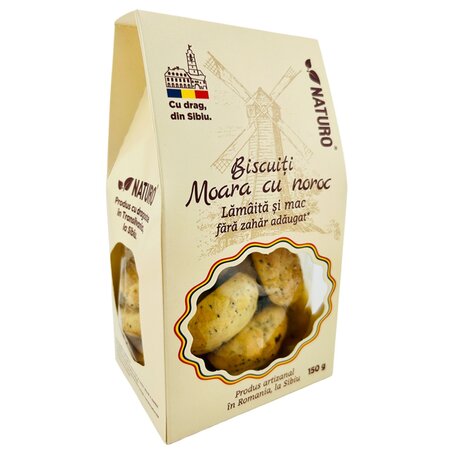Biscuiti cu lamaita si mac Moara cu noroc, 150 g, Naturo 735408