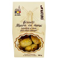 Biscuiti cu lamaita si mac Moara cu noroc, 150 g, Naturo
