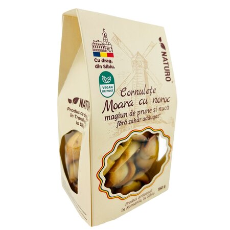 Cornulete cu gem de prune si nuca Moara cu noroc, 150 g, Naturo 735404