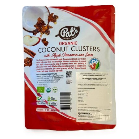 Gustare crocanta organica din nuca de cocos cu mere si scortisoara, 140 g, Pat's 740905