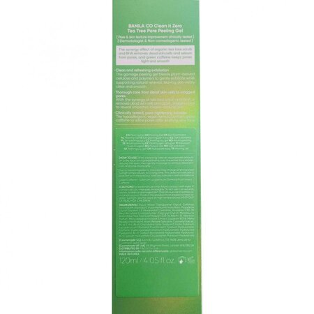 Gel exfoliant Tea Tree Pore Peeling Clean it Zero, 120 ml, Banila Co 734172