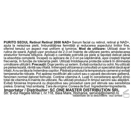Ser de fata Retinol Retinal 2000 Nad+Serum, 30 ml, Purito 734183
