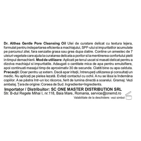 Ulei de curatare Gentle Pore Vegan Cleansing Oil, 150 ml, Dr. Althea 734233