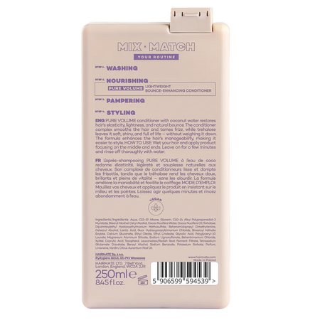 Balsam hidratant cu apa de cocos si trehaloza Pure Volume, 250 ml, Hairmate 734240