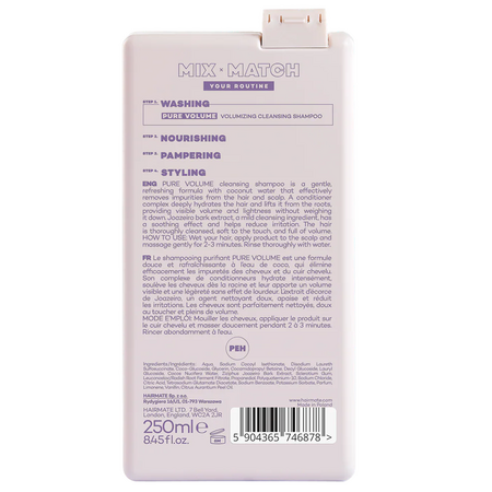 Sampon pentru volum cu apa de cocos Pure Volume, 250 ml, Hairmate 734249