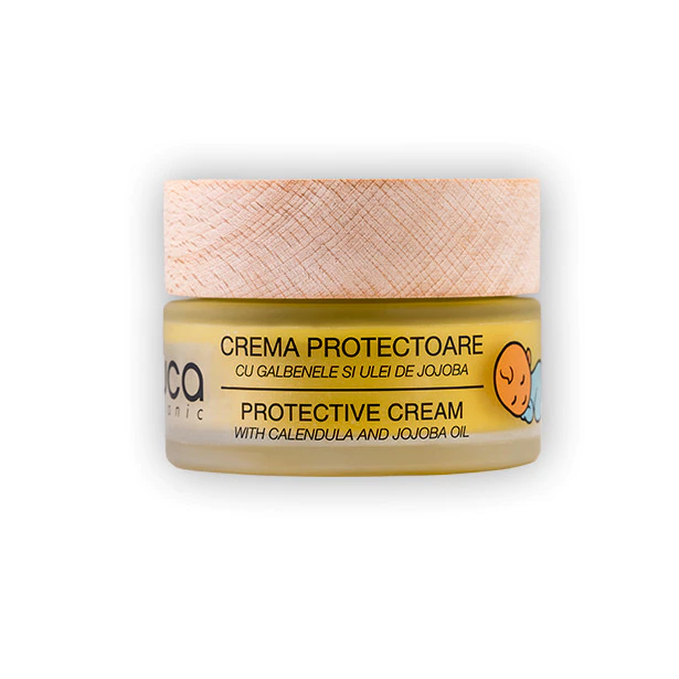 Crema protectoare cu galbenele, bisabolol si ulei de jojoba, 50 ml, Nuca Organic 