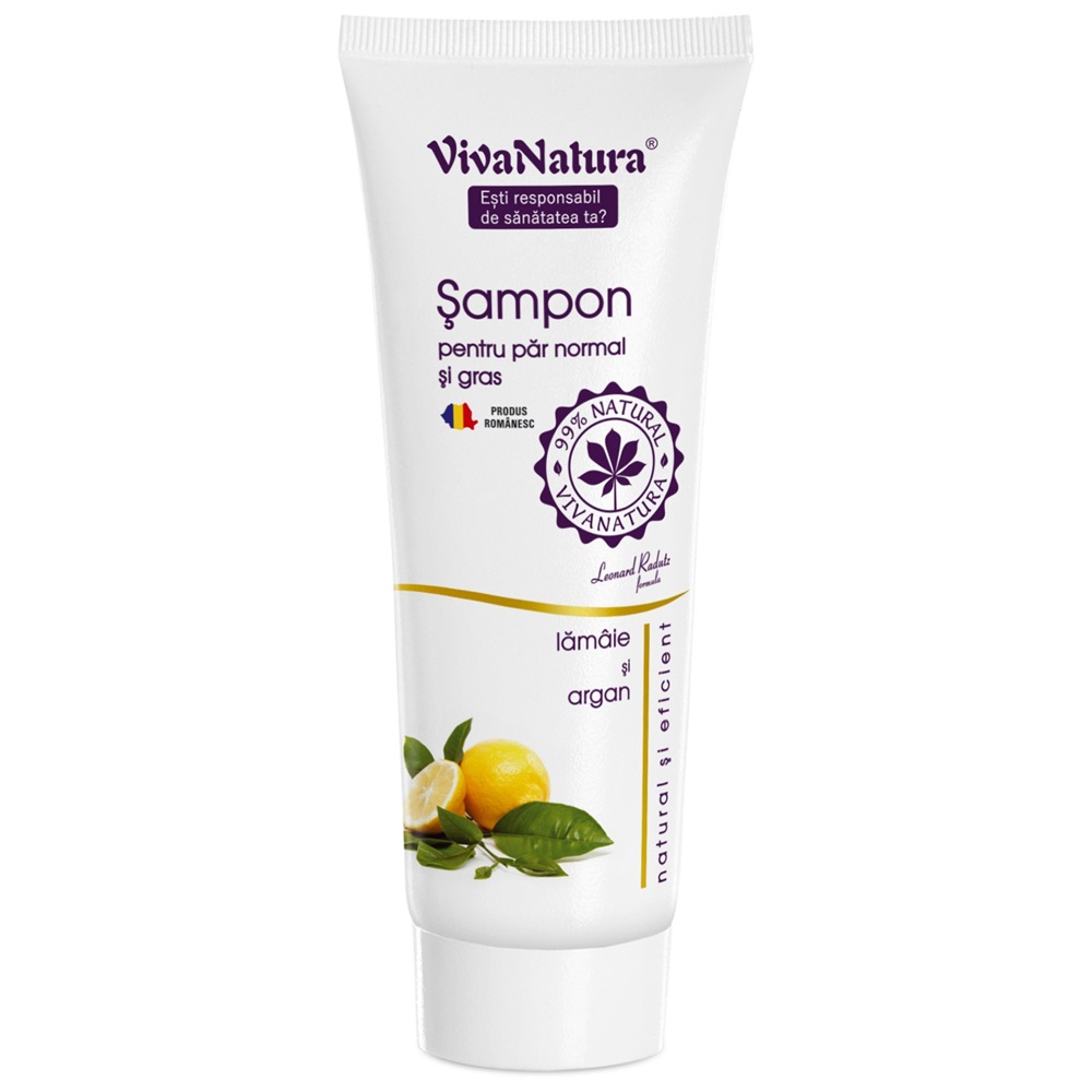 Sampon pentru par normal si gras cu lamaie si argan, 250 ml, Vivanatura