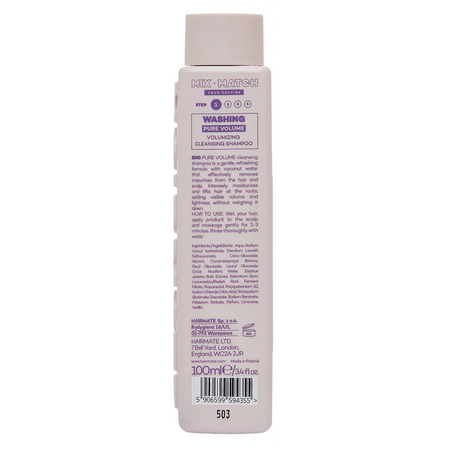 Sampon pentru volum cu apa de cocos Pure Volume, 100 ml, Hairmate 734479