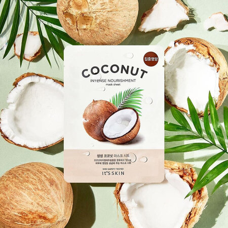 Masca tip servetel cu extract de nuca de cocos si acid hyaluronic The Fresh Coconut, 18 g, Its Skin 734484