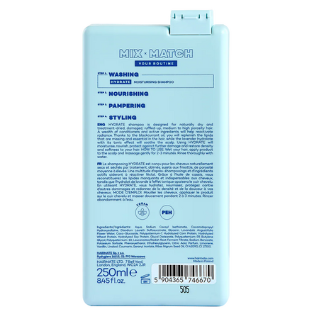 Sampon hidratant pentru par uscat Hydrate, 250 ml, Hairmate 734677