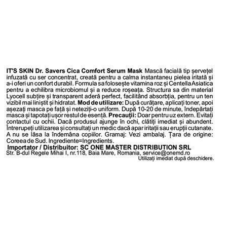 Masca tip servetel Dr. Savers Cica Comfort Mask, 18 ml, Its Skin 734784