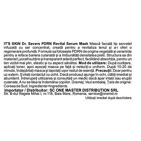 Masca tip servetel Dr. Savers PDRN Revital Mask, 18 ml, Its Skin 734792