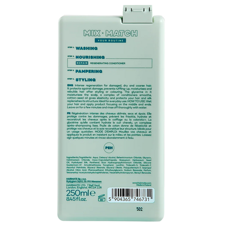 Balsam regenerant cu pantenol pentru par deteriorat Repair, 250 ml, Hairmate 734811