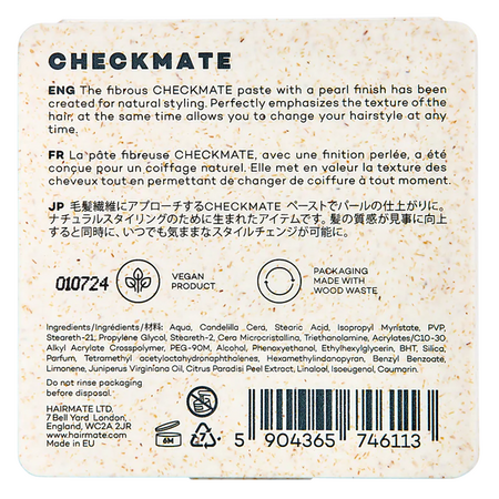 Pasta flexibila pentru coafarea parului Check Mate, 75 g, Hairmate 734832