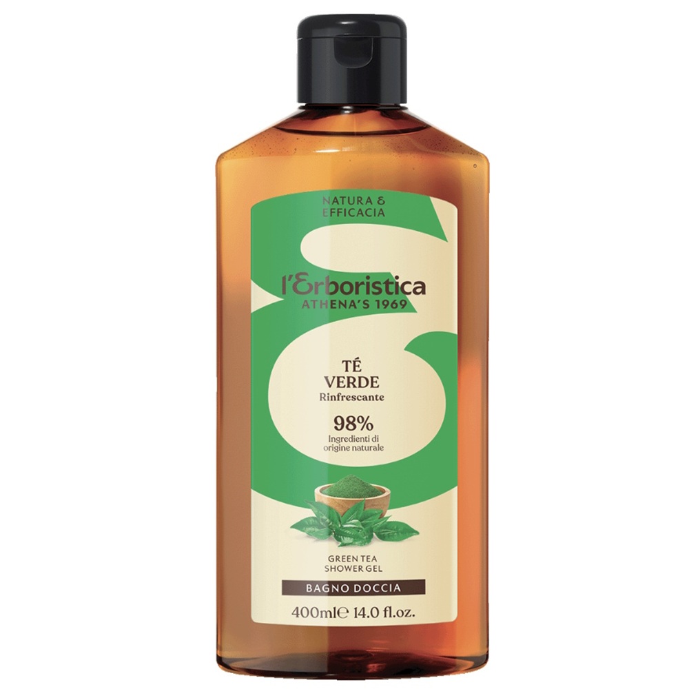 Gel de dus cu ceai verde, aloe vera si proteine din orez, 400 ml, L'Erboristica