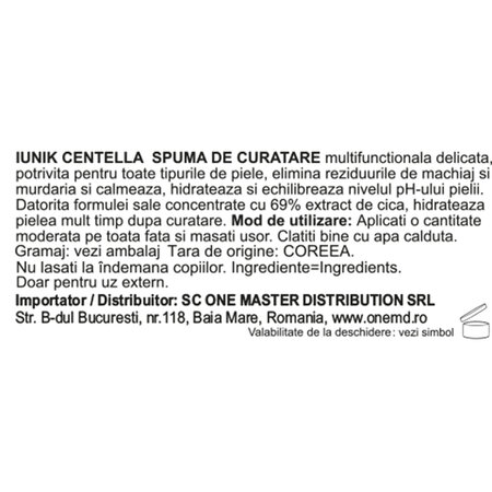 Spuma de curatare Centella Bubble Cleansing Foam, 150 ml, Iunik 734900