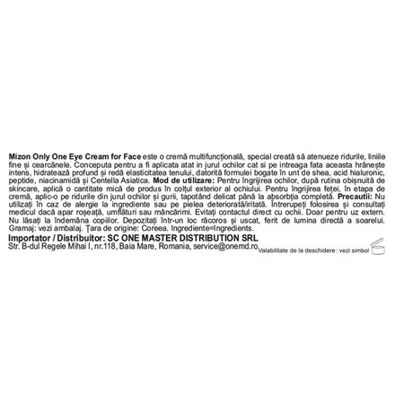 Crema de ochi Only One Eye, 30 ml, Mizon 735009
