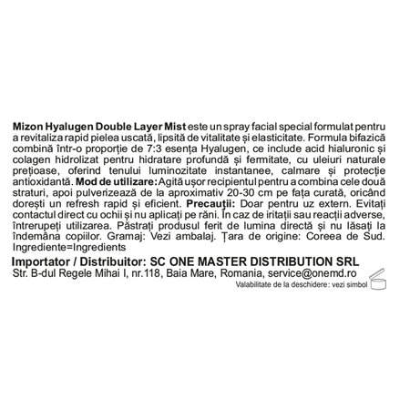 Mist de fata Hyalugen Double Layer, 100 ml, Mizon 735270
