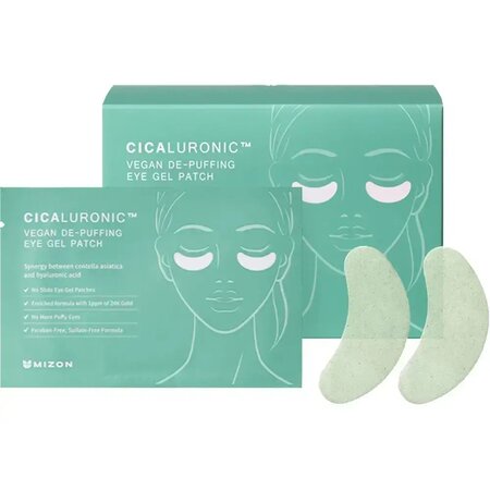 Plasturi hidrogel pentru ochi Cicaluronic Vegan De-Puffing Eye Gel, 21 perechi, Mizon 735273