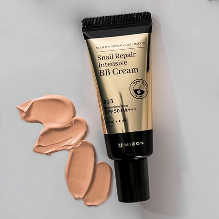 Crema coloranta cu SPF50 PA+++, nuanta 23, Snail Repair Intensive BB Cream, 20 ml, Mizon 735290