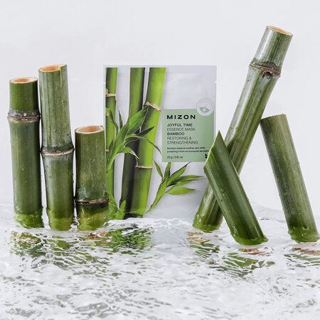 Masca tip servetel cu extract de bambus si acid hialuronic Joyful Time Essence Mask Bamboo, 23 g, Mizon 735297
