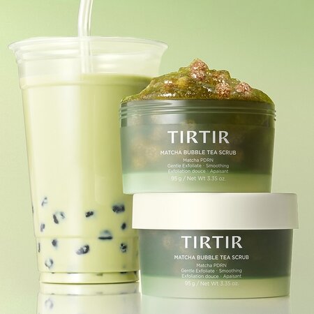 Exfoliant cu gel de konjac si acid salicilic, Matcha Bubble Tea Scrub Peeling, 95 g, Tir Tir 735363