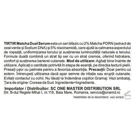 Ser de fata Matcha Dual Serum, 50 ml, Tir Tir 735441