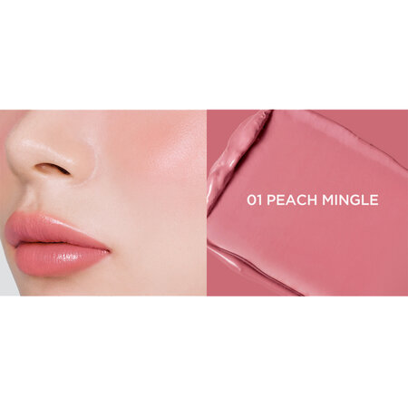 Stick multifunctional, 01 Peach Mingle, Mood Glider Lip and Blush Stick, 3.8 g, Tir Tir 735507