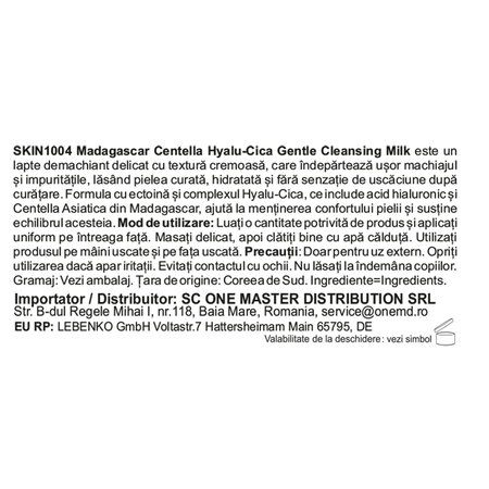 Lapte de curatare Madagascar Centella Hyalu-Cica Gentle Cleansing Milk, 200 ml, Skin1004 735635