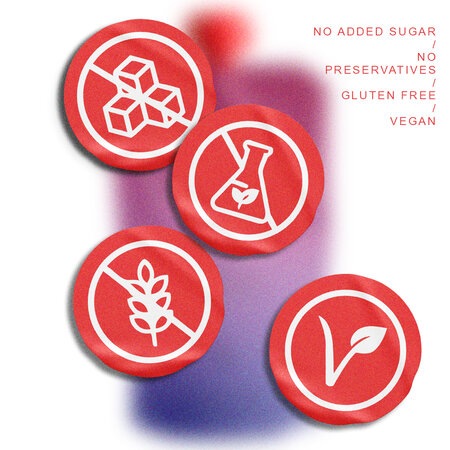 Piure pasteurizat cu mere, afine si visine Berry Blossom Mix, 180 g, Nutrino Lab 755961
